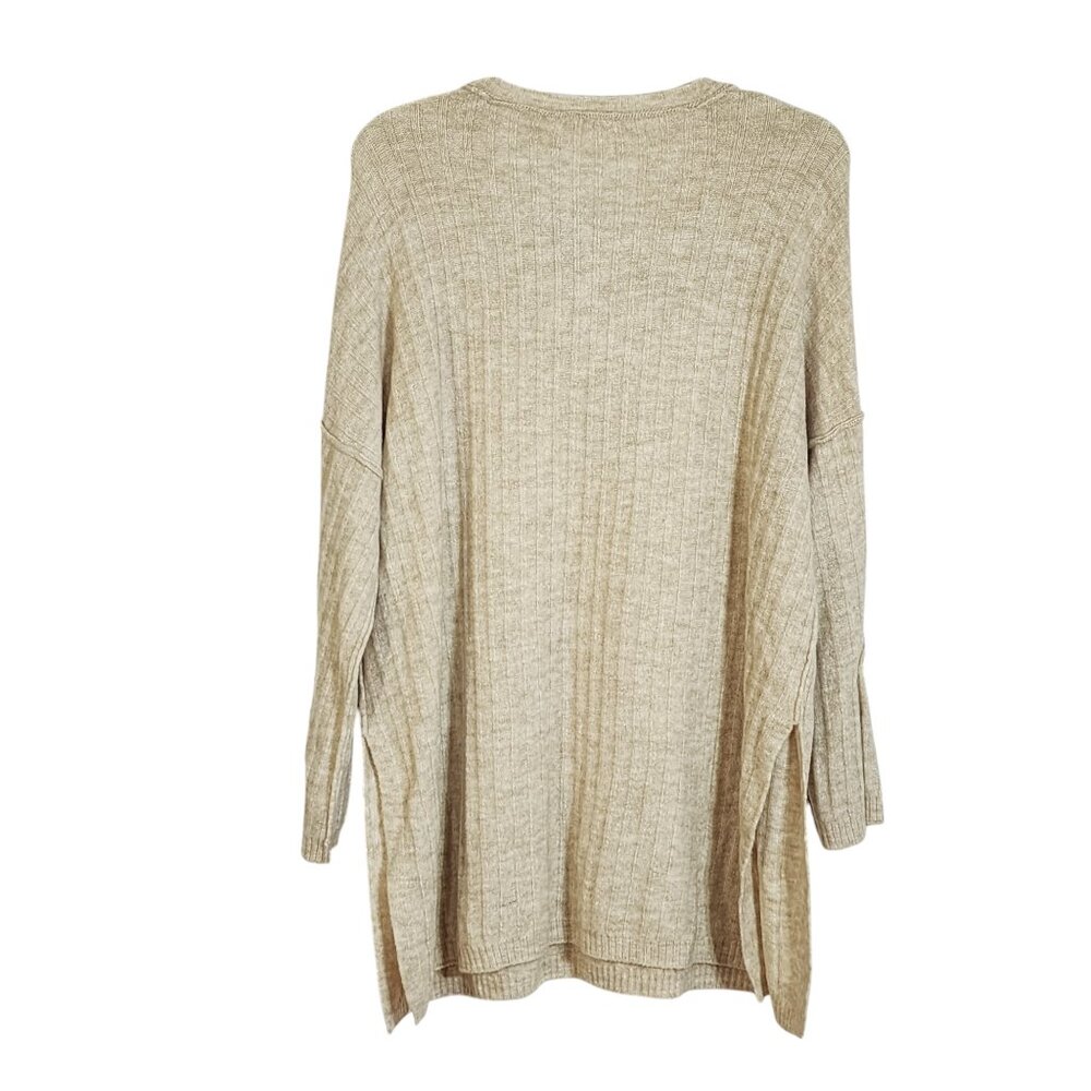 Free People New Around the Clock Pullover Ribbed Knit Sweater in Oatmeal Size XS - Picture 12 of 13